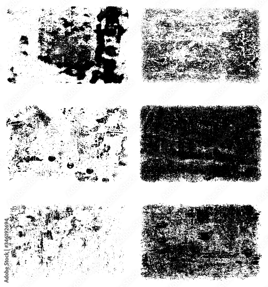 Black and white grunge texture. A set of backgrounds of dirt, cracks, and dust. Abstract monochrome spots Black and white grunge texture. A set of backgrounds of dirt, cracks, and dust. Abstract monochrome spots