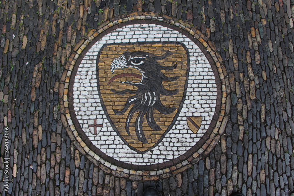 Mosaico en el suelo de la calle Mosaico en el suelo de la calle