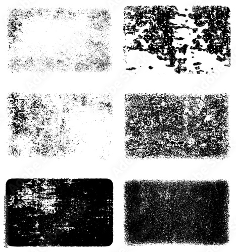 Black and white grunge texture. A set of backgrounds of dirt, cracks, and dust. Abstract monochrome spots