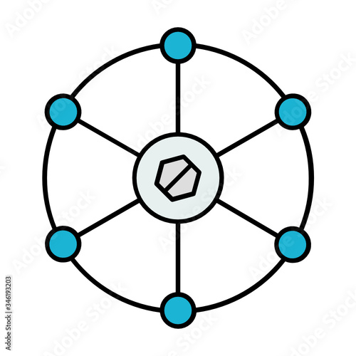 Ductile iron head cap concept, Gate Valve vector Color Icon design, Industrial Oil and Gas Equipment on white background, 