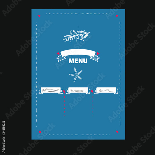 Colorful menu for cafe, diner and restaurant