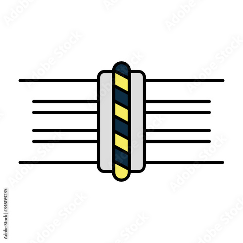 Two Pipes Metal jacket Connector Concept. Mechanical Sleeve Vector color Icon Design, Industrial and Plumbing Fittings on white background,