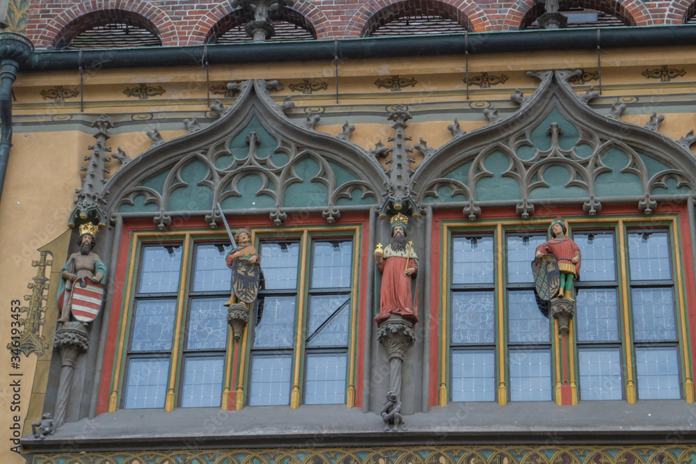 Germany, Ulm Town Hall: the eastern façade is decorated with interesting and instructive scenes from the Old Testament