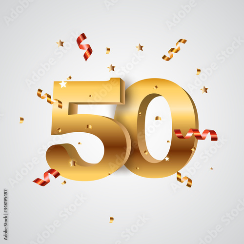 Template Logo 50 Years Anniversary Vector Illustration