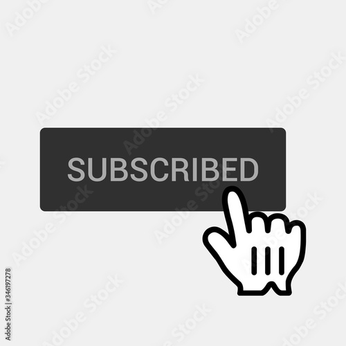 Clicking on subscribed button. Subscription symbol modern, simple, vector, icon for website design, mobile app, ui. Vector Illustration