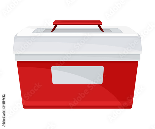 Portable Fridge or Cooler for Transporting Donor Organs Vector Illustration