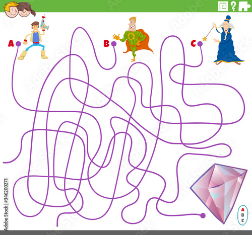educational maze game with fantasy characters