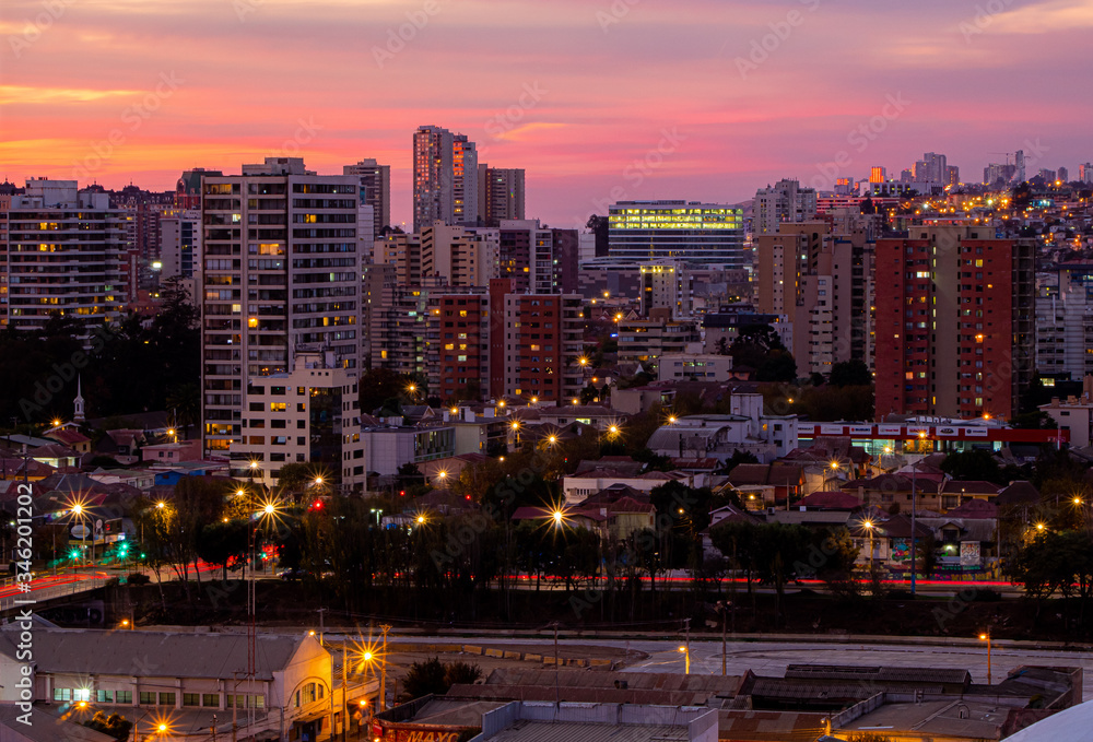 Obraz premium city sunset