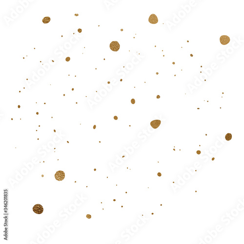 Gold splashes on the white isolated background.