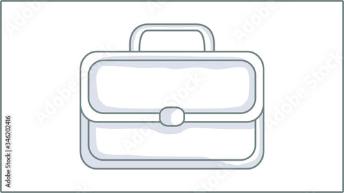 Vector Linear Briefcase icon. Bag Illustration. Drawing. 