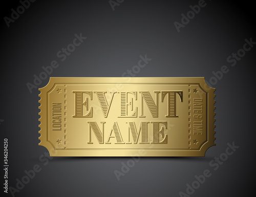 Vector golden ticket as a template for your event