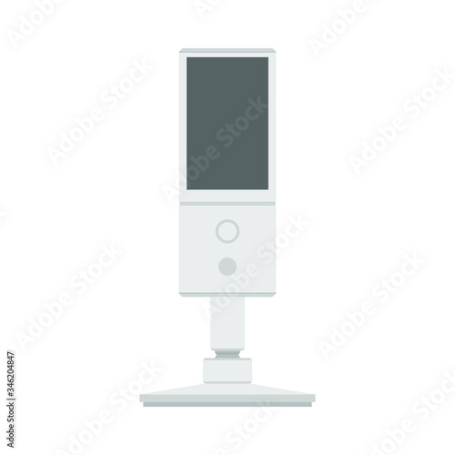 White Microphone flat vecto...