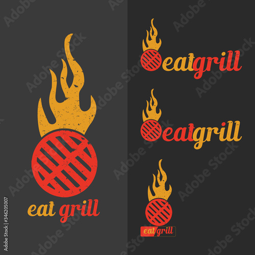 Eat grill restaurant logo design