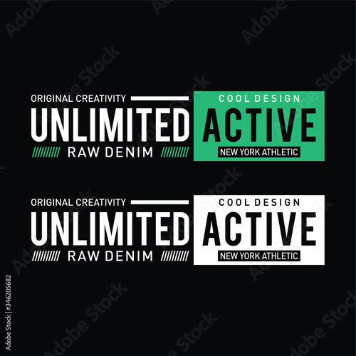 active typography for print t shirt, vector illustration