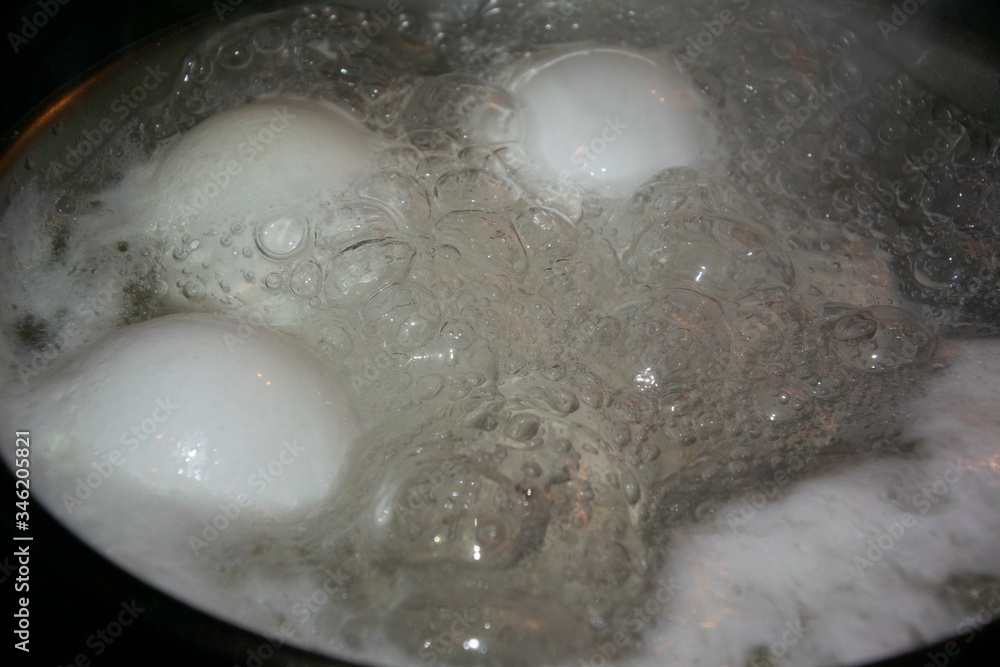 eggs in a boiling water hot pot