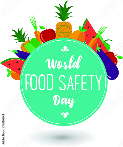 World food safety day celebration card vector design illustration.