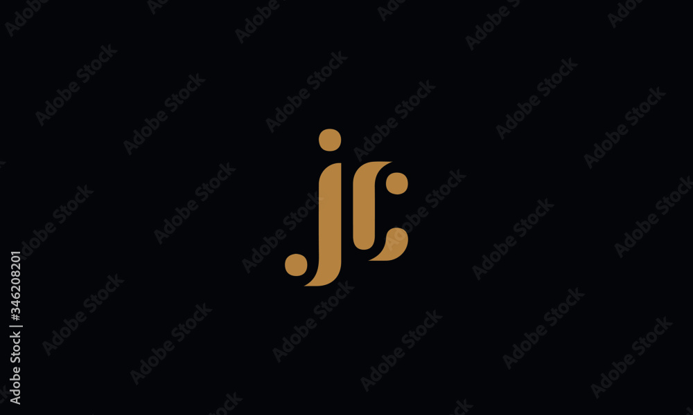 Letter JC with cuts abstract alphabet, font, text, typography, initials design in gold color with black background icon for the logo Letter JC with cuts abstract alphabet, font, text, typography, initials design in gold color with black background icon for the logo