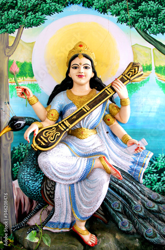 Goddess Saraswati of Knowledge, Arts and Music, Wisdom and Nature photo