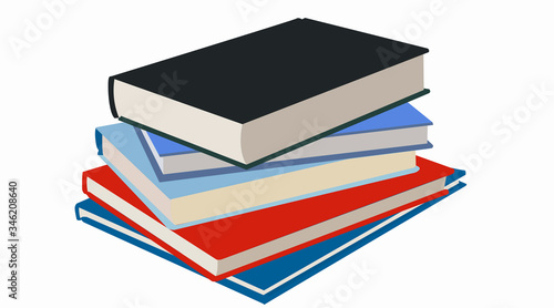 Vector Isolated Illustration of a Pile of Books