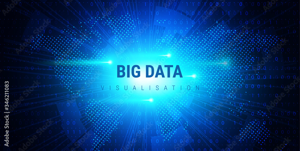 big data. Futuristic info graphics aesthetic design. Visual information complexity. Intricate data threads plot. Business analytics representation. wave points fractal grid. Sound visualization.