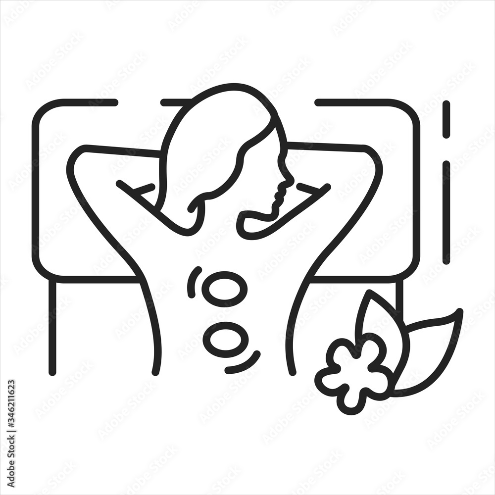 SPA body treatments black line icon. Cleanse, exfoliate, and hydrate the skin on body. Pictogram for web page, mobile app, promo. UI UX GUI design element. Editable stroke SPA body treatments black line icon. Cleanse, exfoliate, and hydrate the skin on body. Pictogram for web page, mobile app, promo. UI UX GUI design element. Editable stroke