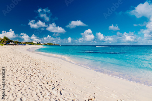 shoal bay  dream beach in the Caribbean sea with white sand and turquoise sea jewel island of Anguilla