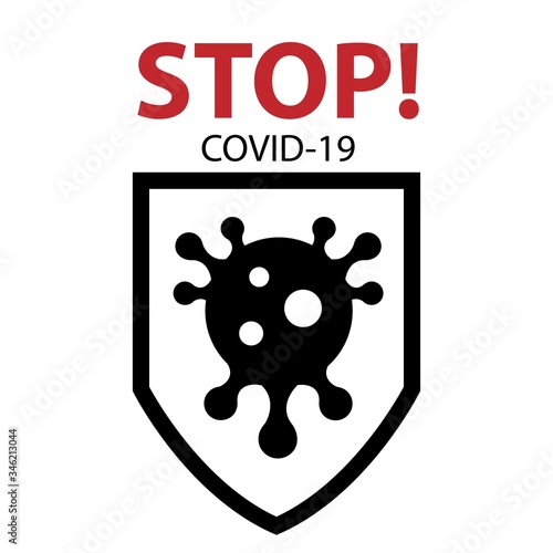 virus protection shield icon , microbe shape antivirus defend defeat disease and bacteria quarantine pandemic health for humans, med vaccine drugs crossed sign to stop sickness antibacterial sanitizer
