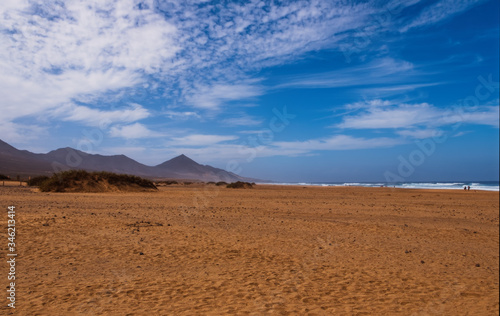 Beautiful Cofete beach  Fuerteventura  Canary Islands  Spain in october 2019