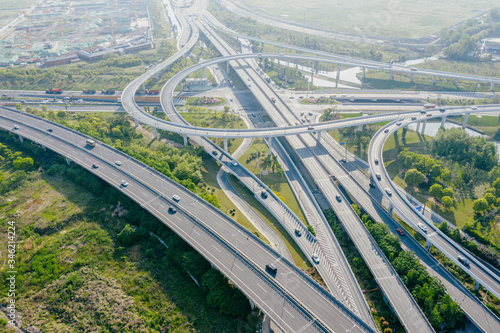 overpass with highway in city