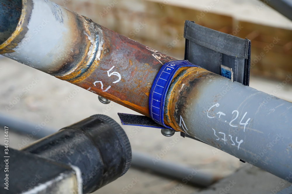 Non-destructive testing of welded joints of the Du 80 pipeline at the construction of an oil refinery. X-ray control of welding. Non-destructive testing of welded joints of the Du 80 pipeline at the construction of an oil refinery. X-ray control of welding.