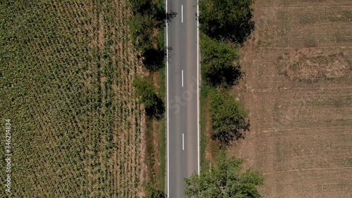 Aerial footage of the old road between Constanta and Bucharest.