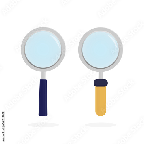 Modern line icon with loupe on white background for site design. Flat style art loupe for site design. Vector illustration.