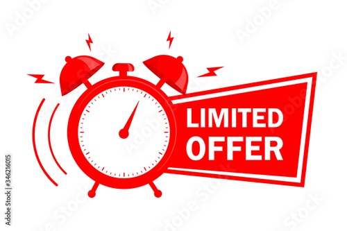 Red limited offer. Special offer badge. Big sale special offer. Red ribbon vector. Vector background. Store label. Vector illustration.