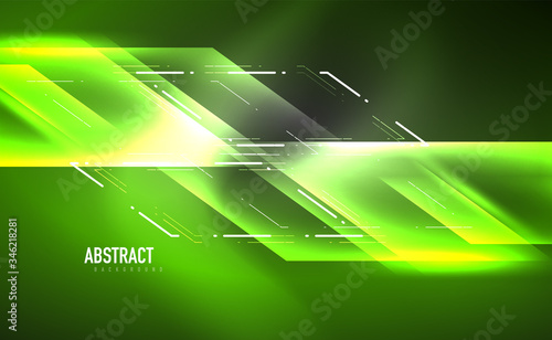 Dynamic neon shiny abstract background. Trendy abstract layout template for business or technology presentation, internet poster or web brochure cover, wallpaper