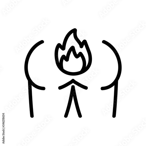 itching feeling of heaviness in anus icon vector. itching feeling of heaviness in anus sign. isolated contour symbol illustration