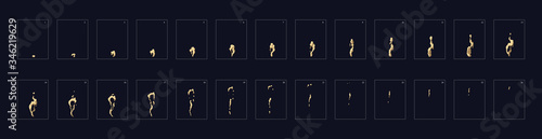 Dust  effect  Animation. Animation of smoke. Sprite sheet for games, cartoon or animation.