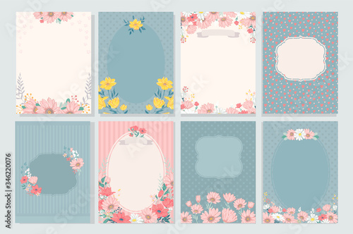Banner for Invitation Scrapbook. Baby born and baby shower. Set of beautiful and cute cards.