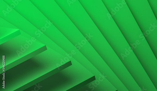Green triangles abstract background for design  book cover template  business brochure  website template design. 3D rendering illustration