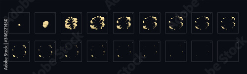 blast animation effect. dust blast effect. animation dust effect. animation Sprite sheet for games, cartoon or animation