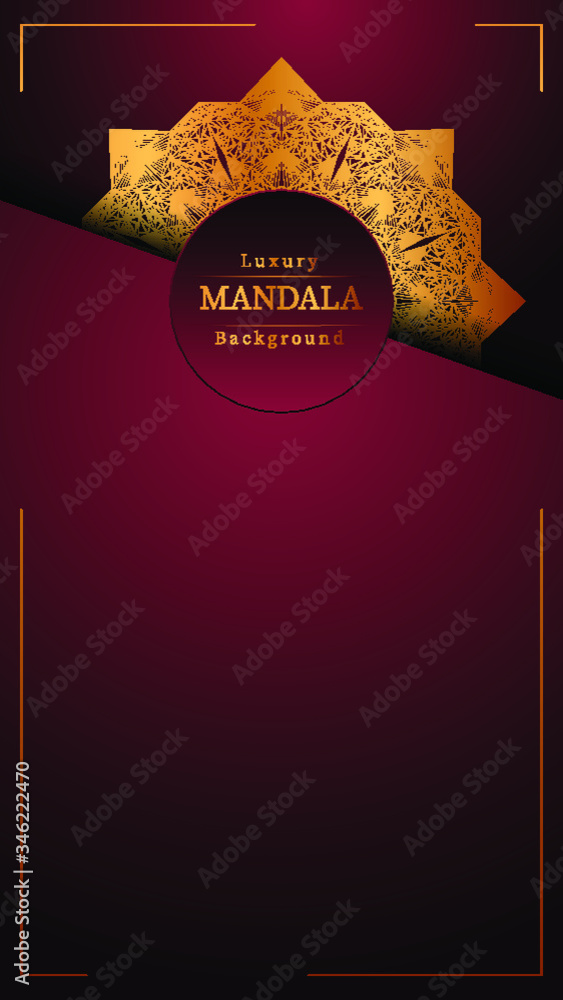 Fototapeta premium Luxury ornamental mandala design background in gold color, luxury mandala background for wedding invitation, book cover