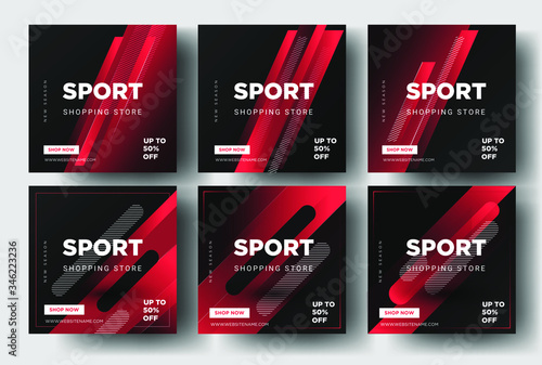 Modern Social Media Post Banner Template, For Promotion. Sport Shopping Store. Vector