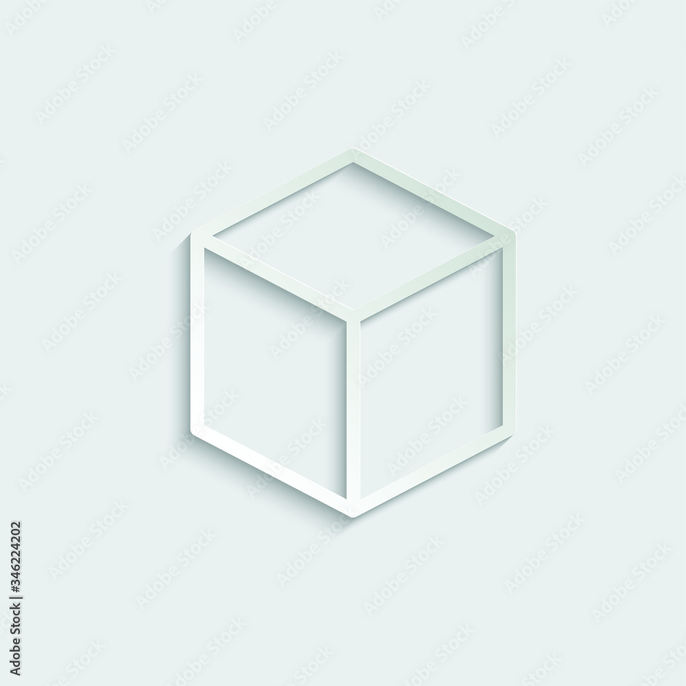 paper cube icon vector black cube sign paper cube icon vector black cube sign