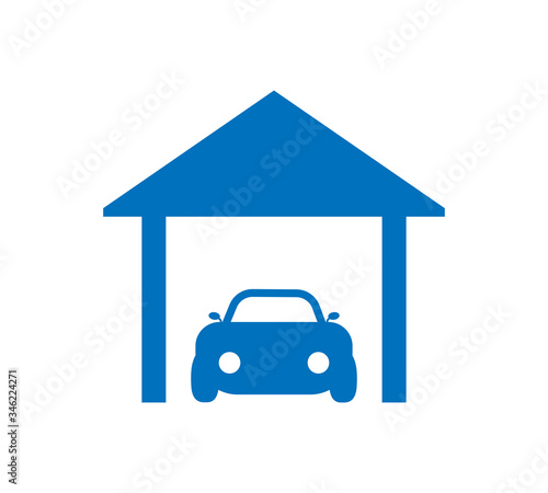 Car garage icons on white background.