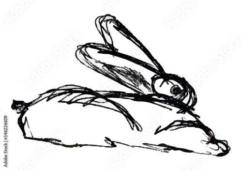 A zombie bunny hop. Figure. Sketch.