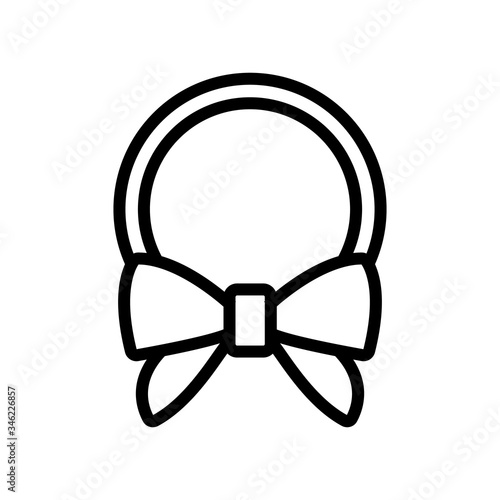 hair band with bow top view icon vector. hair band with bow top view sign. isolated contour symbol illustration