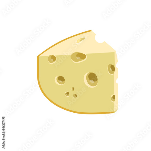 Piece of cheese on a white background. Food, ingredients.