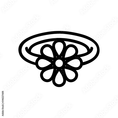 elastic lot of petal flower icon vector. elastic lot of petal flower sign. isolated contour symbol illustration