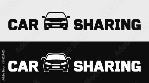 Vector banner of car sharing service