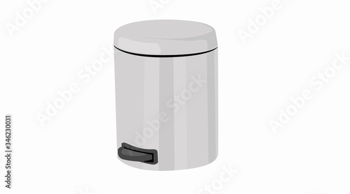 Vector Isolated Illustration of a Bathroom Garbage Can