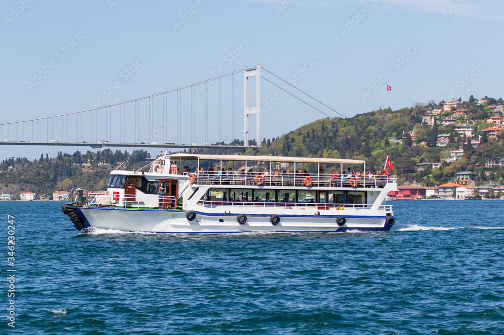 Istanbul, Turkey - a natural separation between Europe and Asia, the Bosporus is a main landmark in Istanbul. Here in particular a glimps of its waters and buildings Istanbul, Turkey - a natural separation between Europe and Asia, the Bosporus is a main landmark in Istanbul. Here in particular a glimps of its waters and buildings